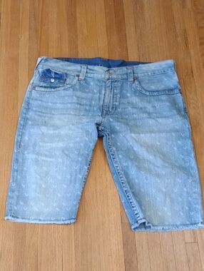 True Religion Light Wash Denim Jean Shorts